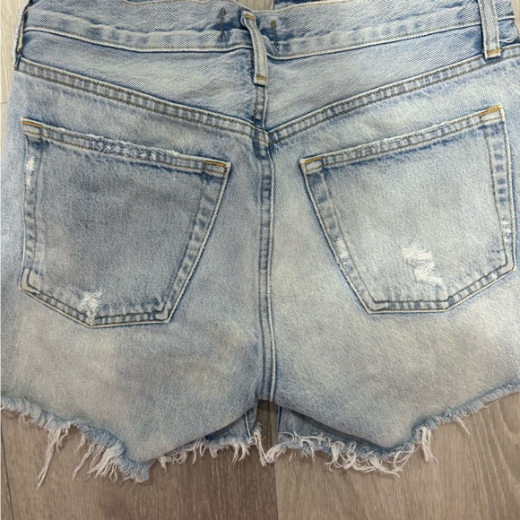AGOLDE Riley High Waisted Cut-off Jean Denim Shorts - Picture 3 of 4
